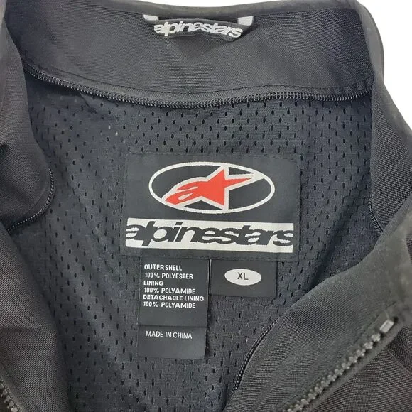 ALPINESTARS Jacket Adult XL White Black Spell Out Motorcycle Full Zip w/ Armour - Picture 8 of 14